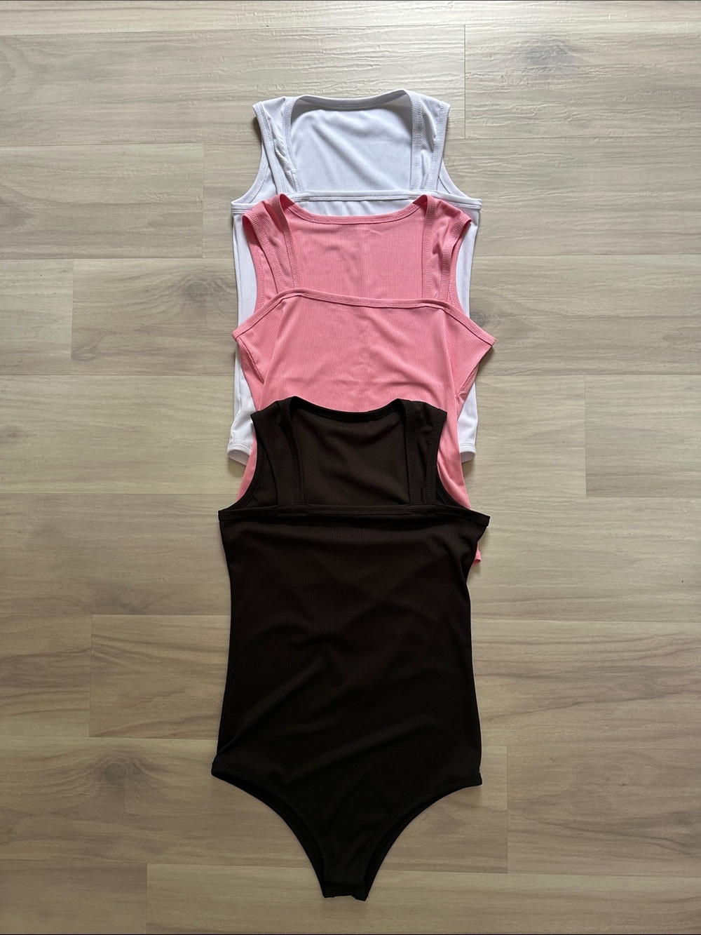 Classic Scoop Neck Bodysuit Pack — White, Pink & Black